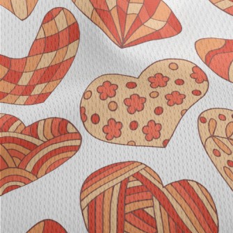 Cute Pattern Love Heart Athletic Mesh Flat Back