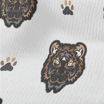 Black Tiger Face Doodle Terry