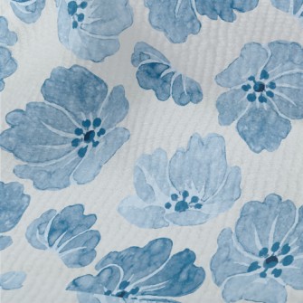 Blue Watercolor Flowers Terry