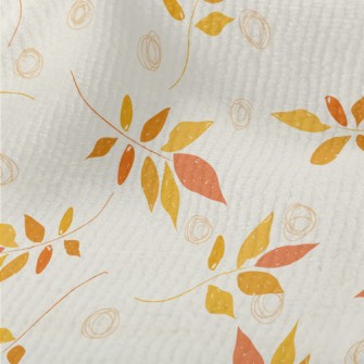 Hand Drawn Orange Leaves Terry