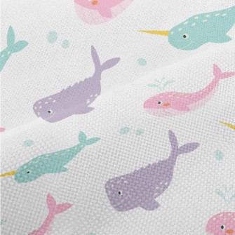 Colorful Whales And Narwhals Performance Linen