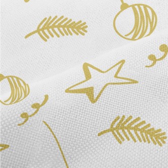 Hand Drawn Christmas Tree Deco Performance Linen