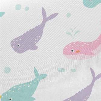 Colorful Whales And Narwhals Twill