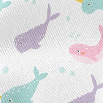 Colorful Whales And Narwhals Standard Corduroy