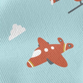 Cartoon Airplane Doodle Standard Corduroy