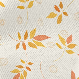 Hand Drawn Orange Leaves Standard Corduroy