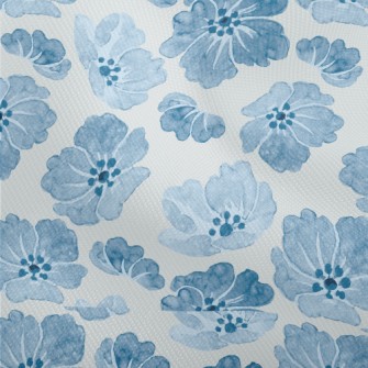Blue Watercolor Flowers Dobby