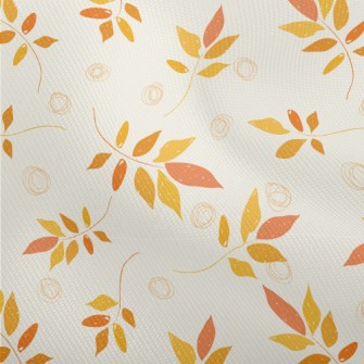 Hand Drawn Orange Leaves Dobby