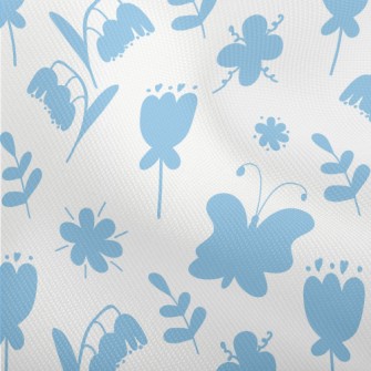 Blue Garden Silhouette Dobby