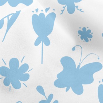 Blue Garden Silhouette Micro Fleece