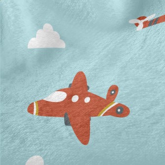 Cartoon Airplane Doodle Minky