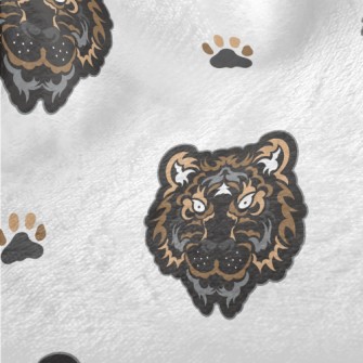 Black Tiger Face Doodle Minky