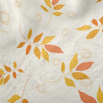 Hand Drawn Orange Leaves Minky