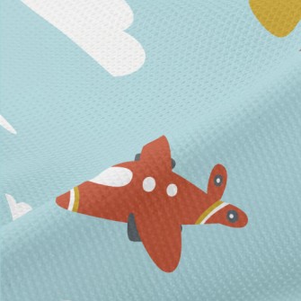 Cartoon Airplane Doodle Piqué