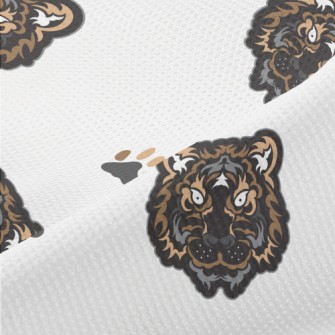 Black Tiger Face Doodle Piqué