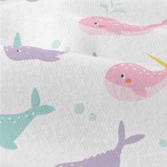 Colorful Whales And Narwhals Modern Jersey