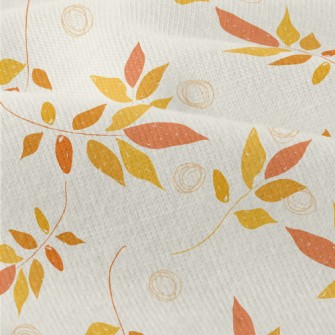 Hand Drawn Orange Leaves Modern Jersey