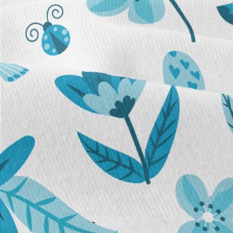 Blue Floral Circle Pattern Modern Jersey