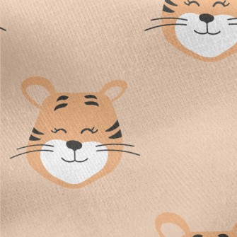 Happy Smiling Tiger Jersey Backed Fleece
