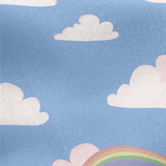 Blue Sky, White Clouds And Rai Jersey Backed Fleece