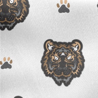 Black Tiger Face Doodle Jersey Backed Fleece