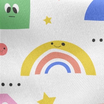 Cute Emoticon Graphics Jersey Backed Fleece