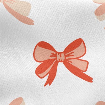 Cartoon Orange Bow Jersey Backed Fleece