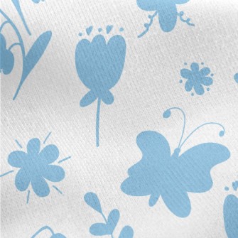 Blue Garden Silhouette Jersey Backed Fleece