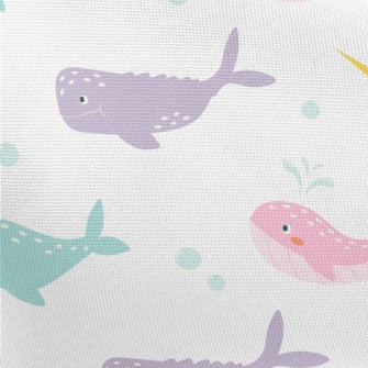 Colorful Whales And Narwhals Pongee