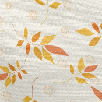 Hand Drawn Orange Leaves Pongee