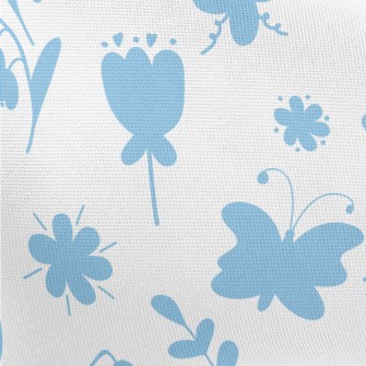 Blue Garden Silhouette Pongee