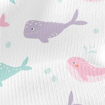 Colorful Whales And Narwhals Stretch Jersey