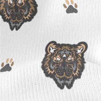 Black Tiger Face Doodle Stretch Jersey