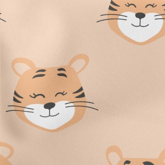 Happy Smiling Tiger Lightweight Cotton Poplin