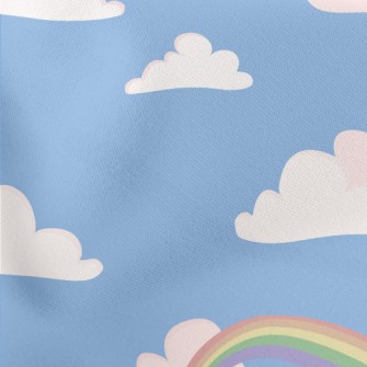 Blue Sky, White Clouds And Rai Lightweight Cotton Poplin