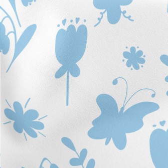 Blue Garden Silhouette Lightweight Cotton Poplin