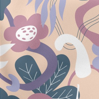 Hand Drawn Various Plants Lightweight Cotton Poplin