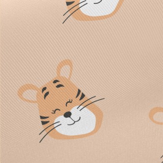 Happy Smiling Tiger Midweight Cotton Poplin