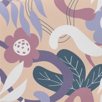 Hand Drawn Various Plants Midweight Cotton Poplin