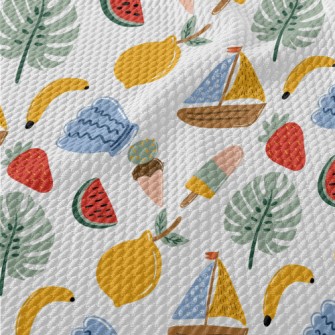 Summer Travel Elements Birdseye Piqué