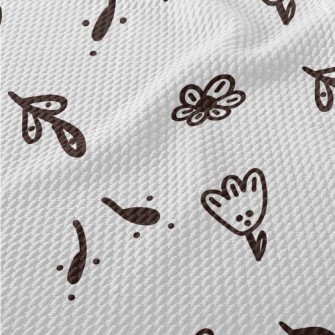 Cute Flower Graffiti Birdseye Piqué