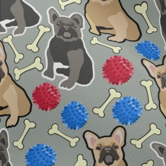 Hand Drawn Two Color Bulldog Chiffon