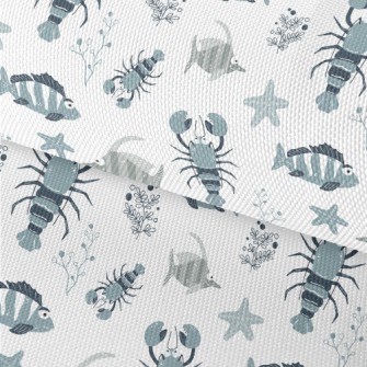 Hand Drawn Marine Life Waterproof Oxford