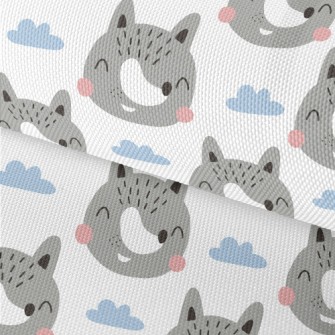 Cute And Friendly Gray Wolf Waterproof Oxford