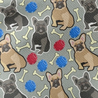 Hand Drawn Two Color Bulldog Waterproof Canvas