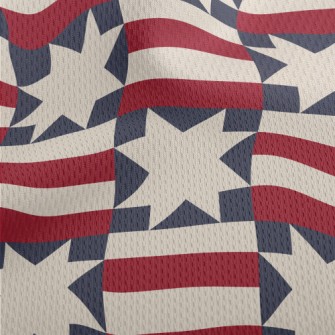 American Flag Themed Pattern Athletic Mesh Flat Back