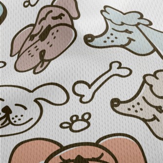 Funny Hand Drawn Puppy Athletic Mesh Flat Back
