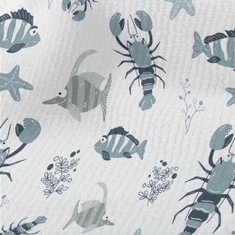 Hand Drawn Marine Life Terry