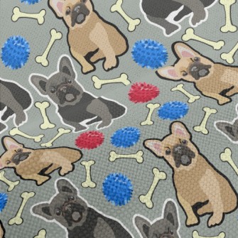 Hand Drawn Two Color Bulldog Performance Linen