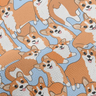 Cute Cartoon Corgi Performance Linen
